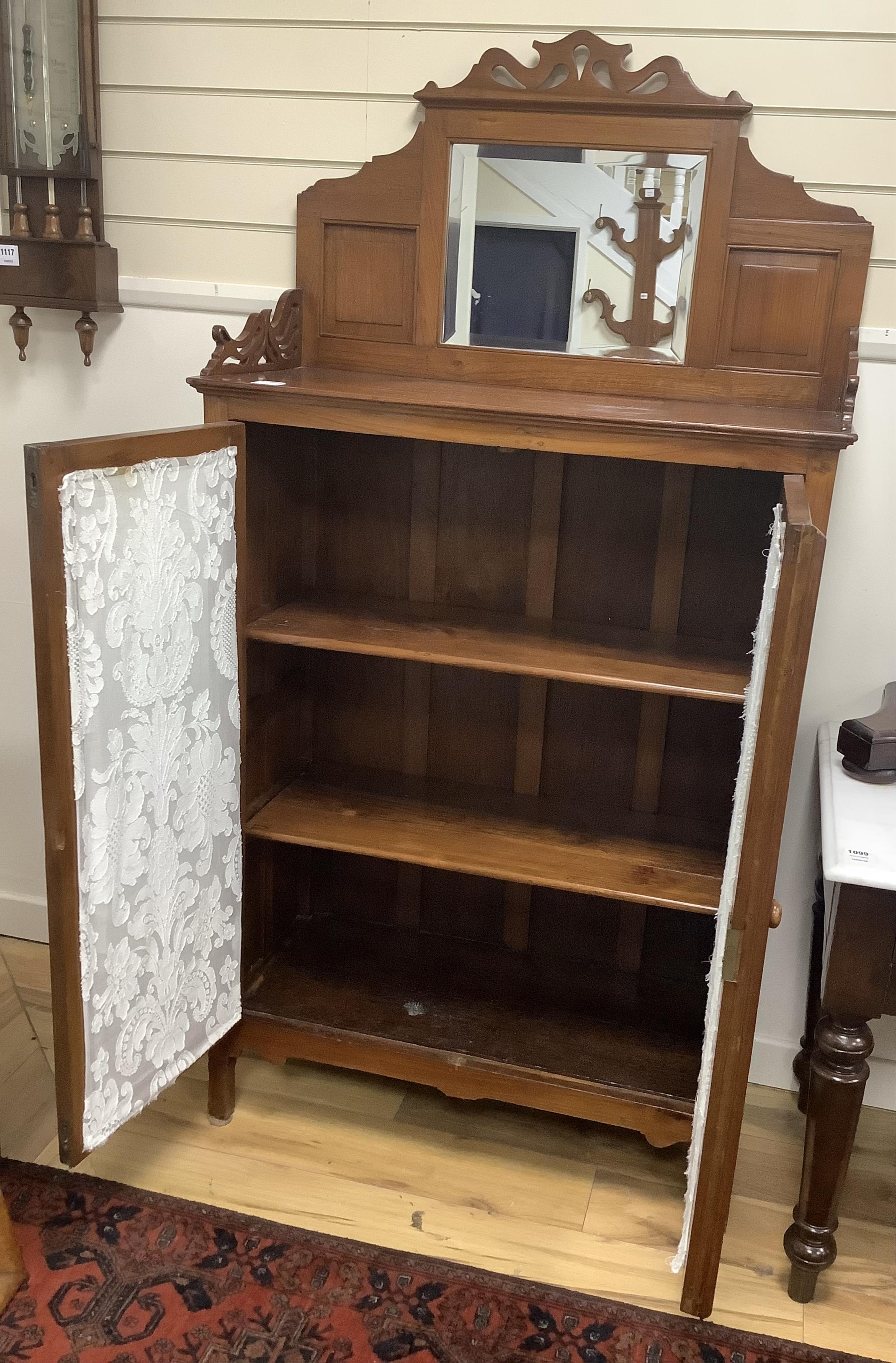 A 19th century Anglo Indian teak vitrine, width 91cm, depth 44cm, height 174cm. Condition - good